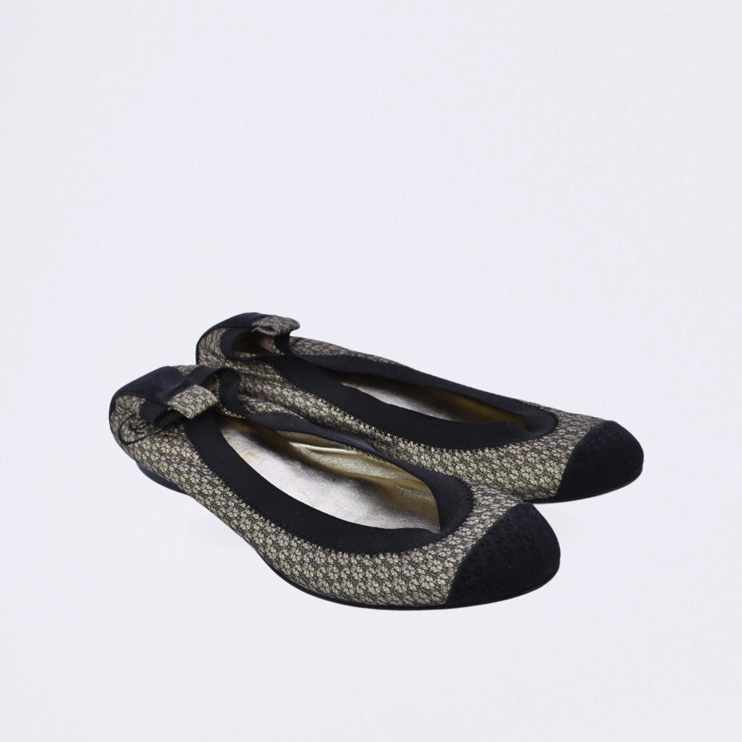 chanel 34 ballet elastic sapatilha