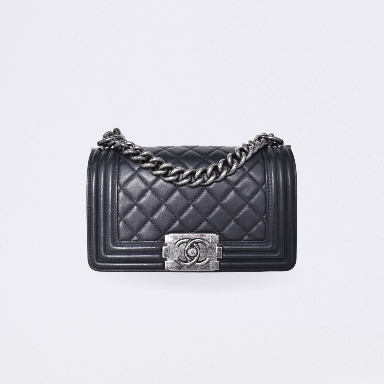 chanel flap black small