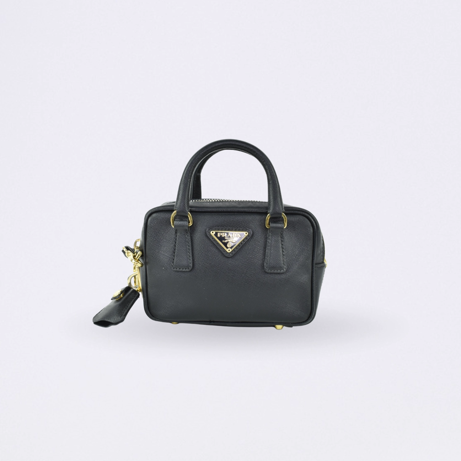 prada bauletto saffiano lux black mini