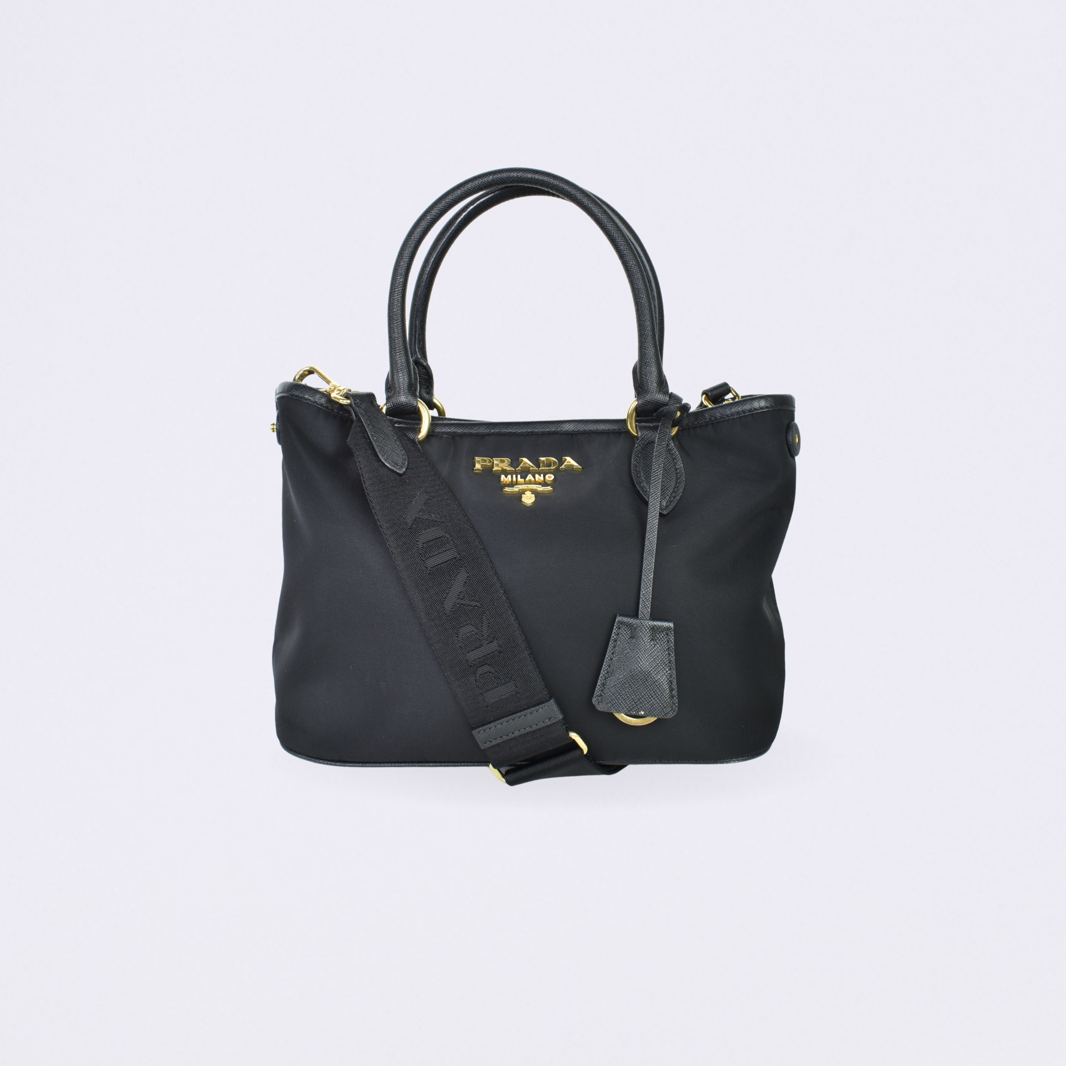 prada tessuto nylon soft calf black