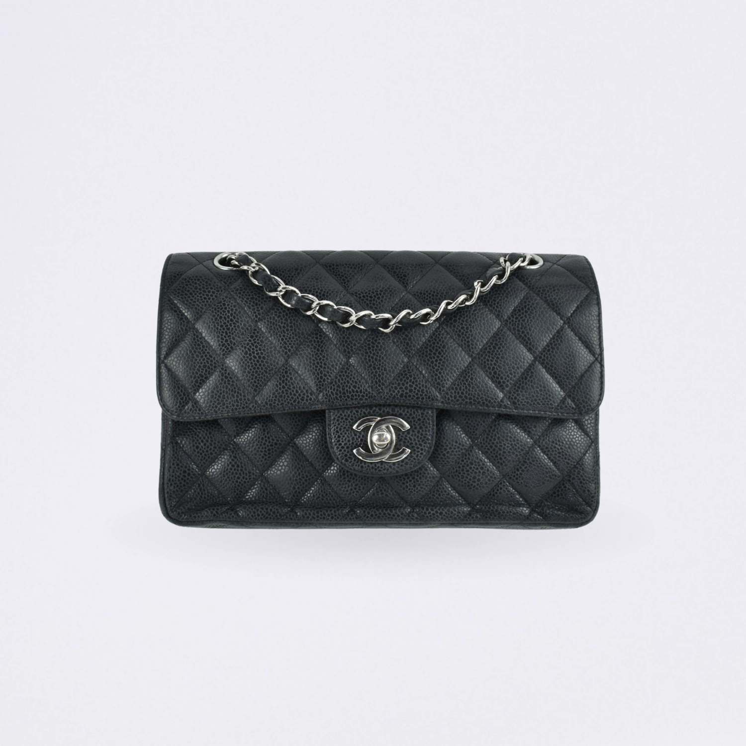 chanel double flap black small
