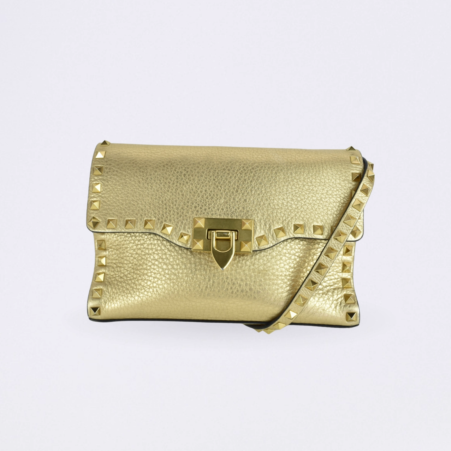 valentino rockstud fliplock gold