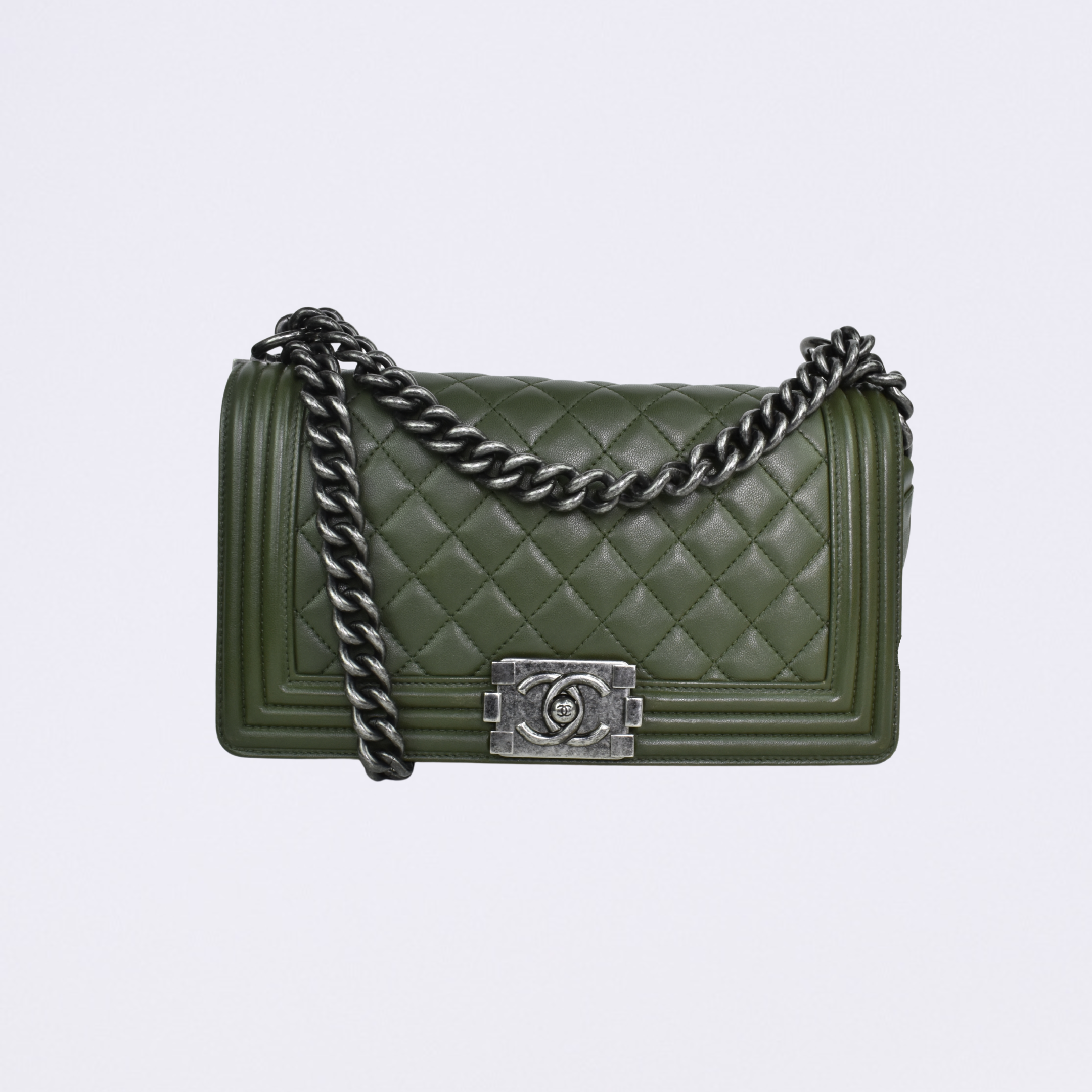 chanel boy green medium
