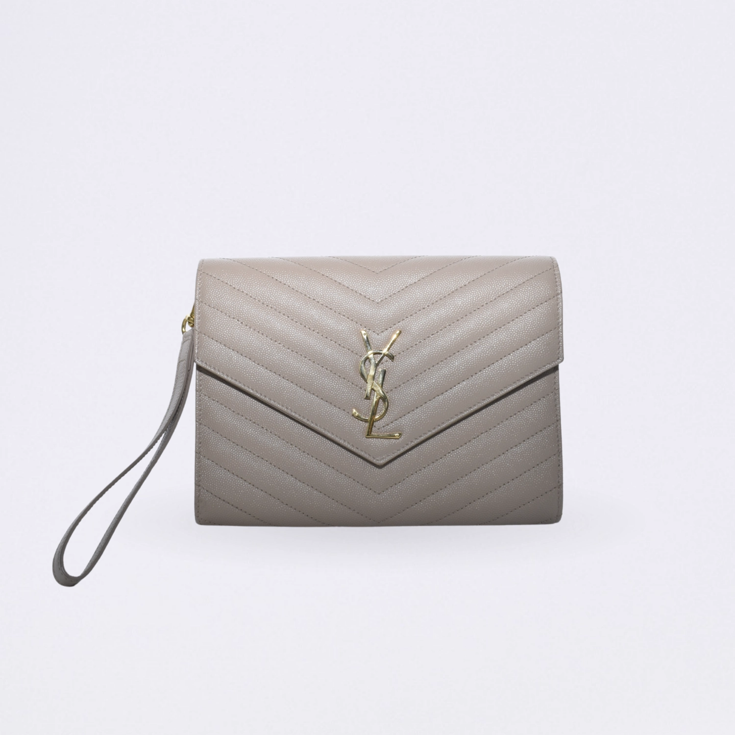 saint laurent cassandre pouch beige
