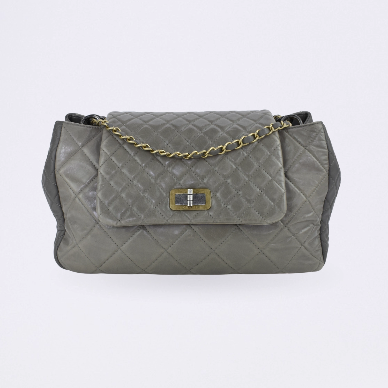 chanel flap gray