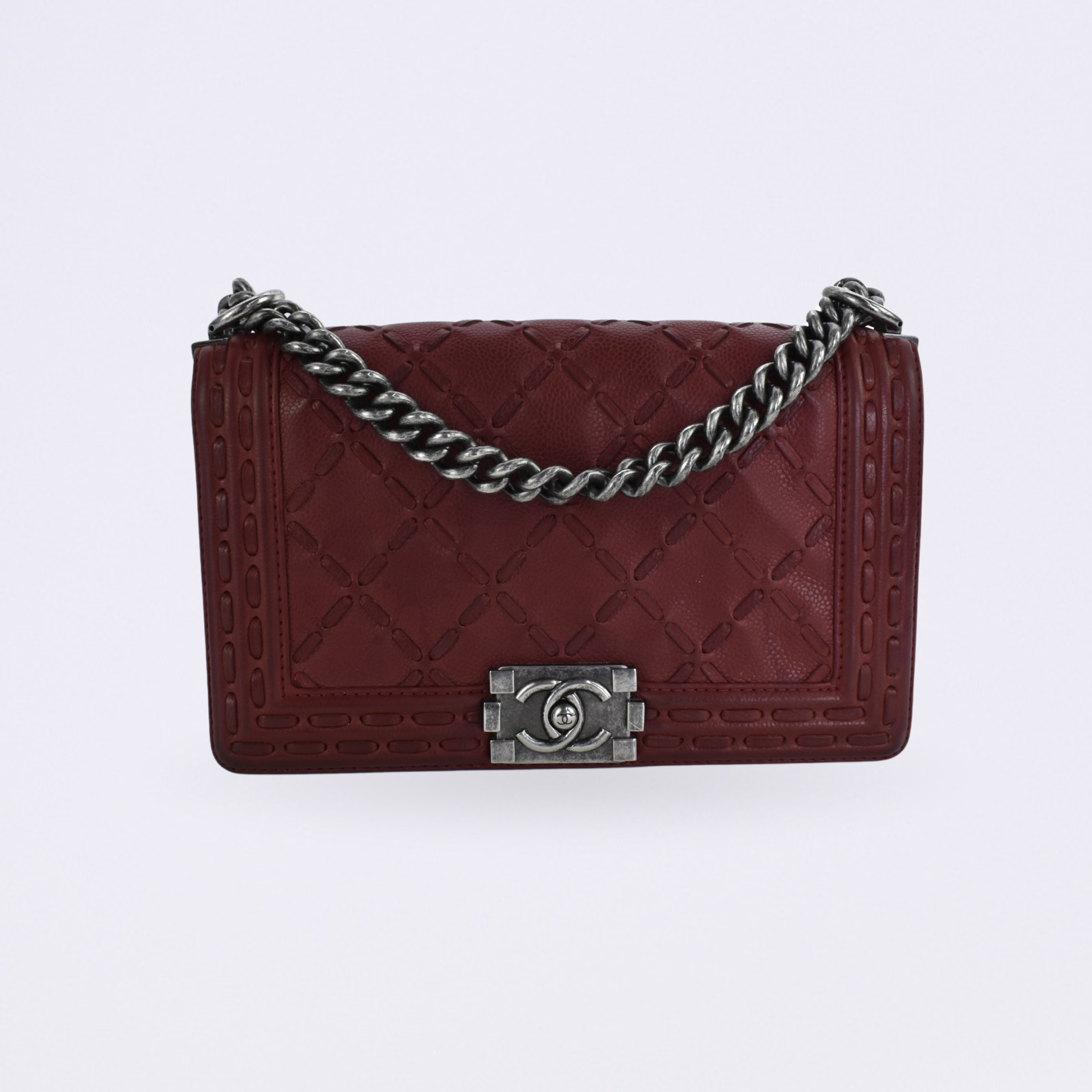 chanel boy red medium
