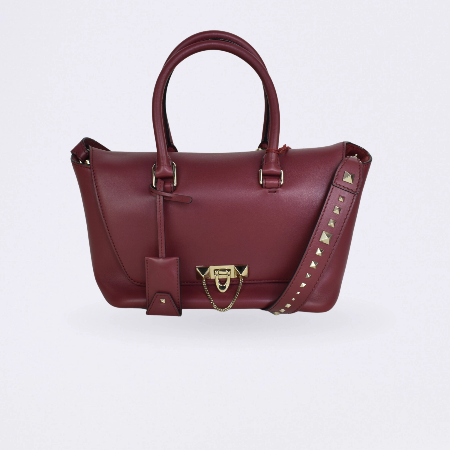 valentino rockstud demilune red