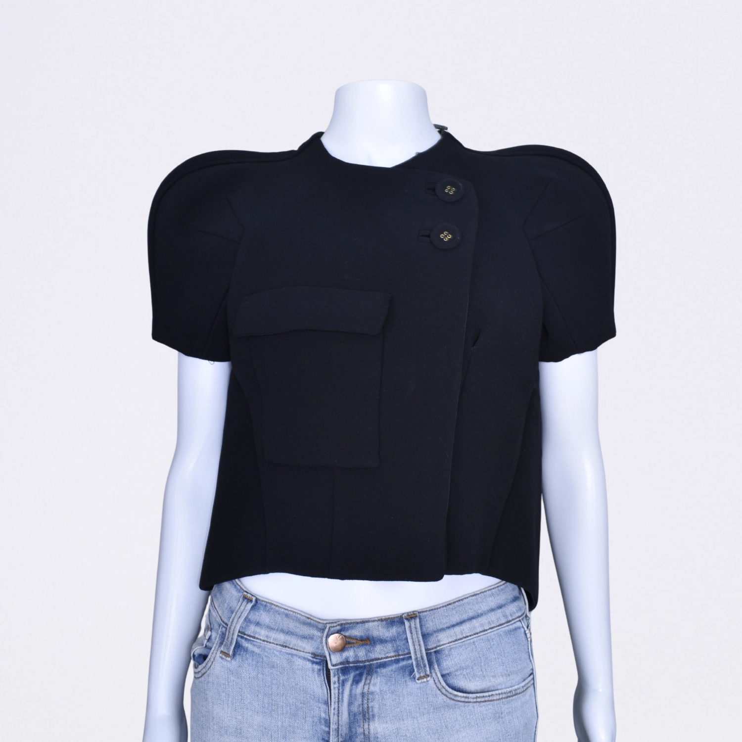 balenciaga casaco cropped estruturado